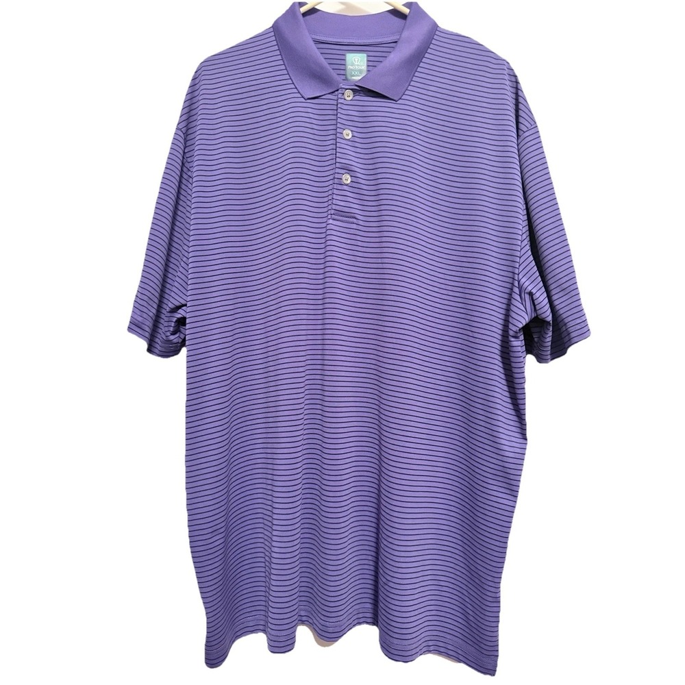 Men's Pro Tour Purple Striped Polo Shirt XXL‎
